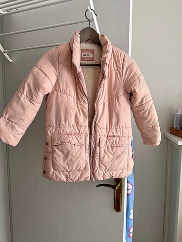 H&M 7 yaş içi kürklü uzun mont kaban