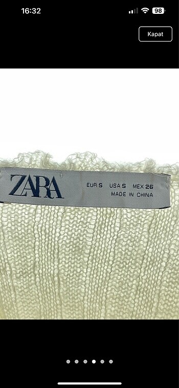 s Beden beyaz Renk Zara balıkçı yaka kazak