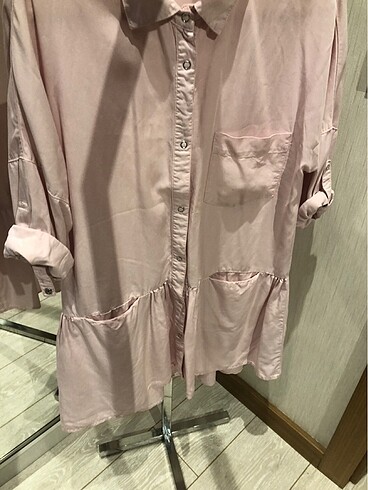 m Beden Açık pembe çıt çıt düğmeli elbise