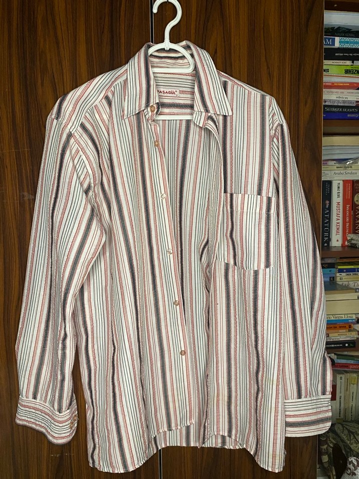 Çizgili Uzun Kollu Erkek Gömlek - Görsel 2