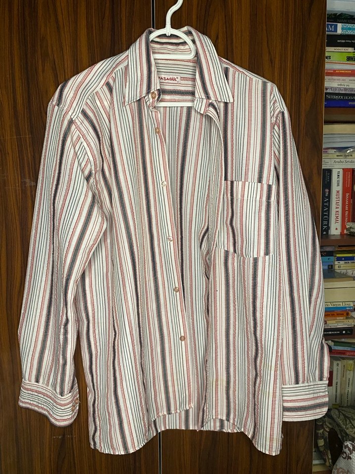 Çizgili Uzun Kollu Erkek Gömlek - Görsel 3