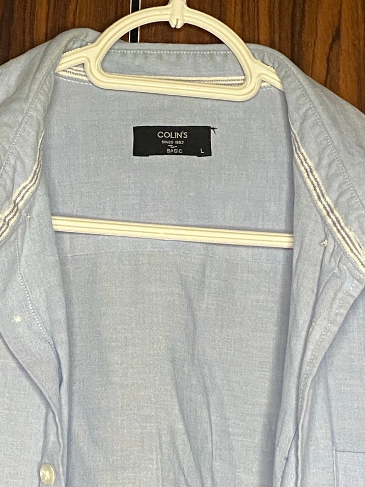 Erkek Uzun Kollu Mavi Keten Gömlek - Görsel 3