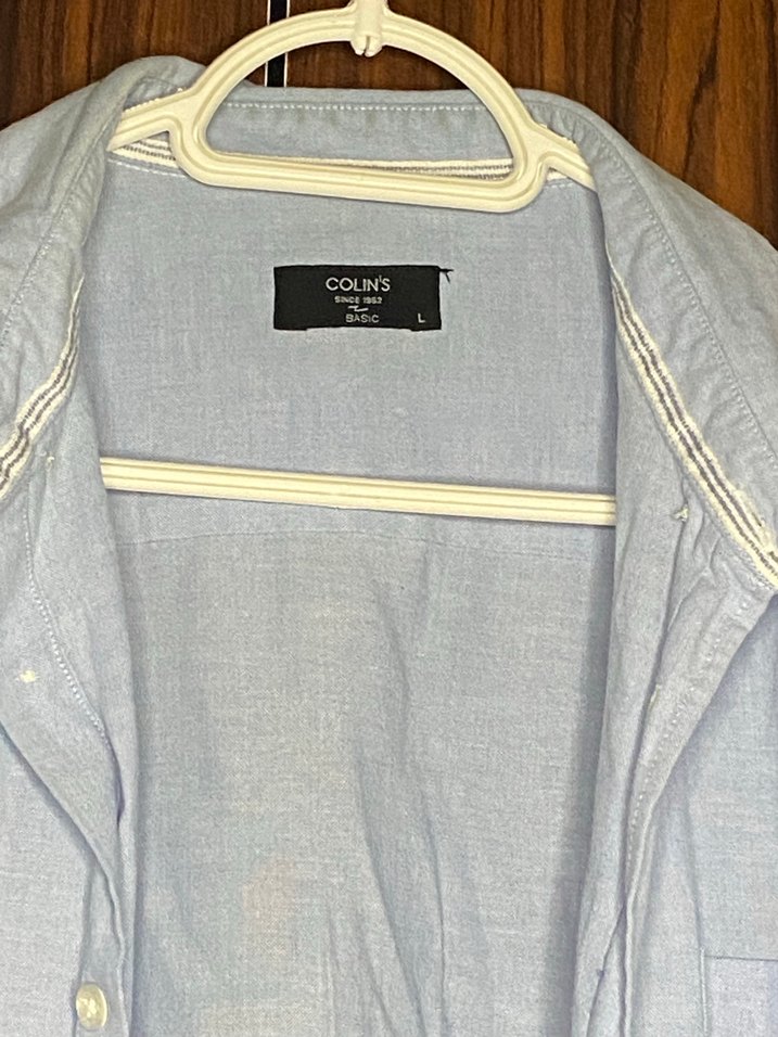 Erkek Uzun Kollu Mavi Keten Gömlek - Görsel 4