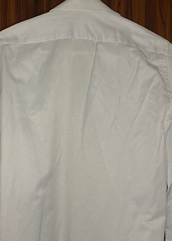 Uzun Kollu Beyaz Keten Erkek Gömlek - Görsel 7
