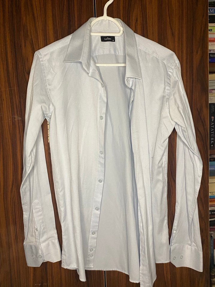 Uzun Kollu Beyaz Keten Erkek Gömlek - Görsel 5