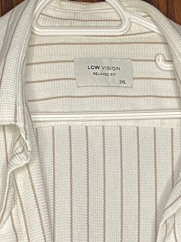 Beyaz Çizgili Kısa Kollu Erkek Gömlek - Görsel 3