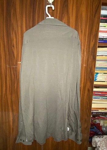 Düğmeli Bej Erkek Keten Gömlek Likrali - Görsel 3