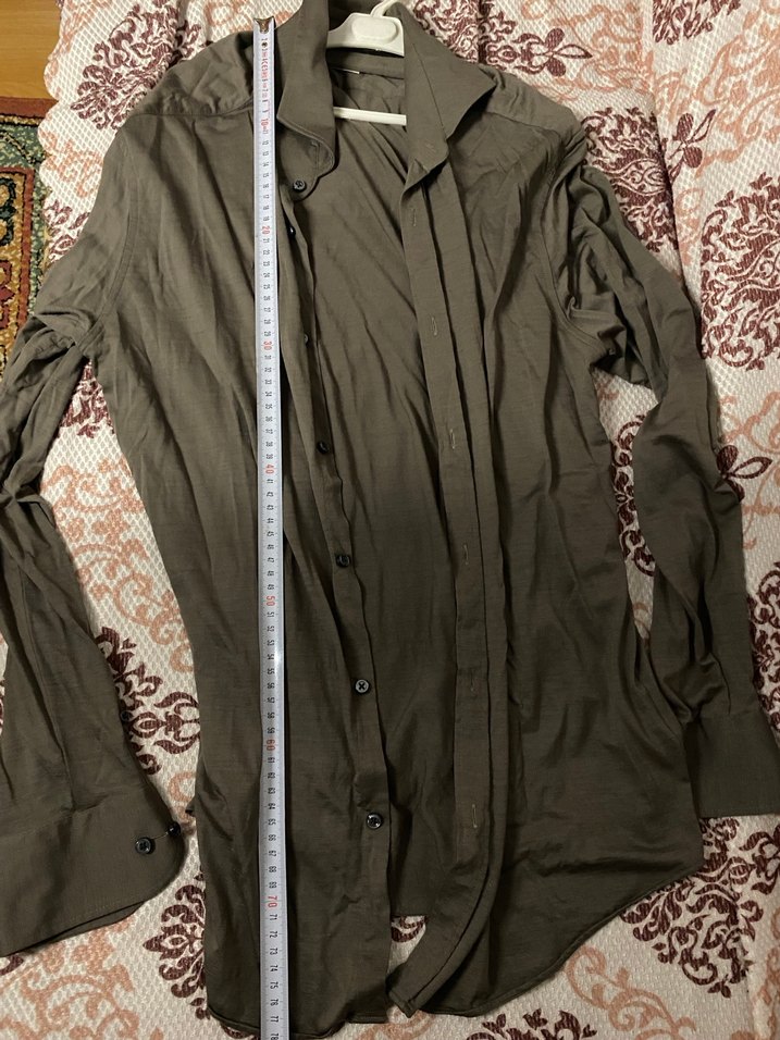 Düğmeli Bej Erkek Keten Gömlek Likrali - Görsel 4