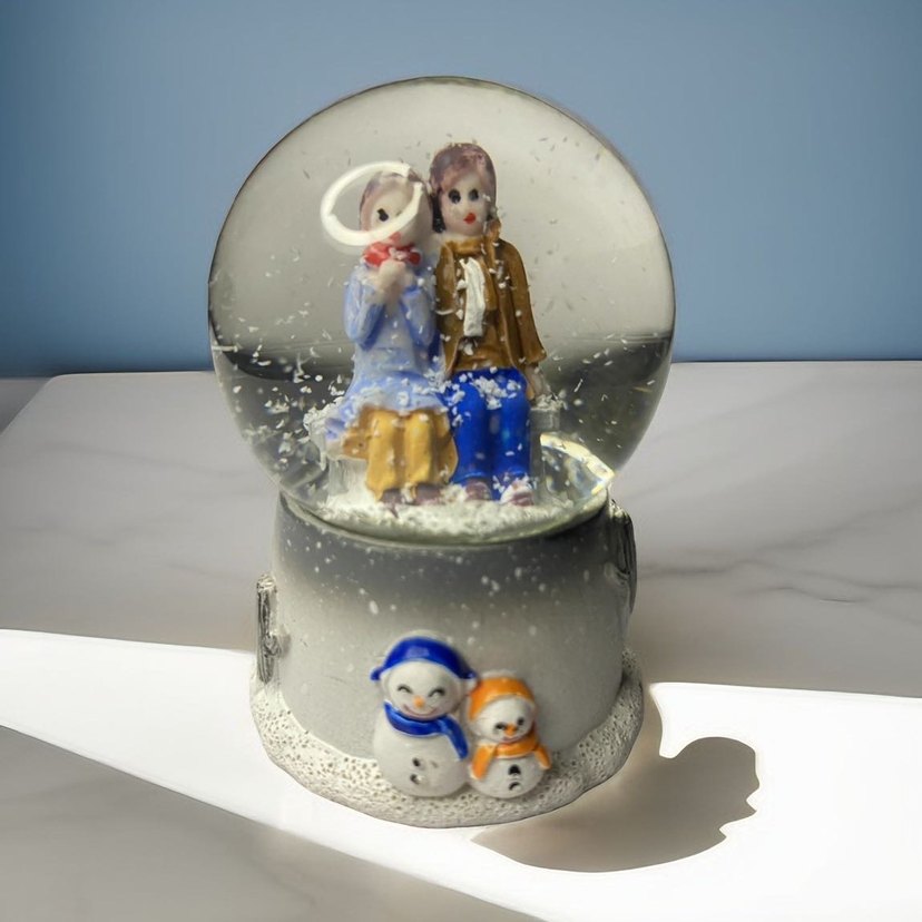 Sevgili Temalı Işıklı Kar Küresi - Görsel 2