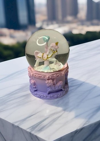 Pastel Renkli Atlı Karınca Temalı Kar Küresi - Görsel 3