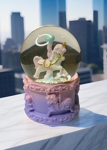 Pastel Renkli Atlı Karınca Temalı Kar Küresi - Görsel 2