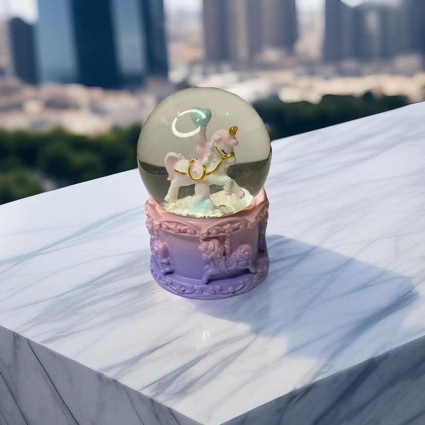 Pastel Renkli Atlı Karınca Temalı Kar Küresi - Görsel 3