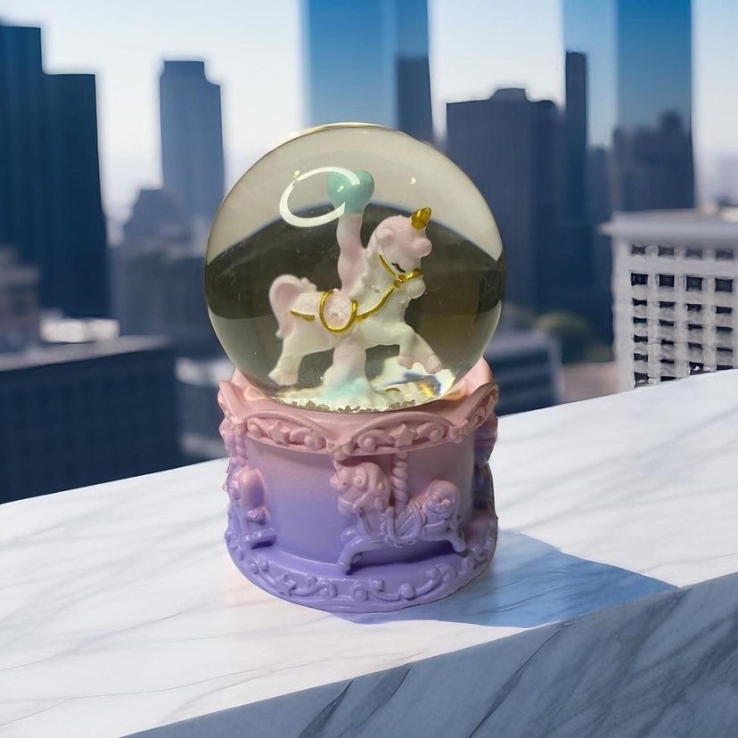 Pastel Renkli Atlı Karınca Temalı Kar Küresi - Görsel 2