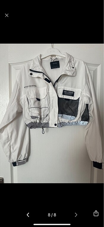Bershka reflektörlü crop ceket spor giyim