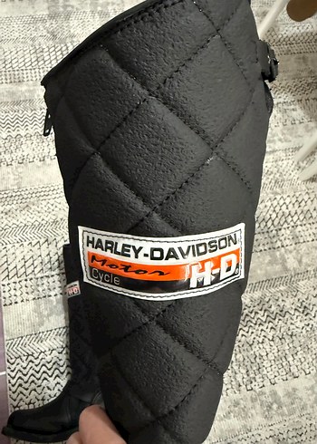 Kadın Siyah Deri Tokalı Biker Diz Üstü harley davıdson çizme - Görsel 3