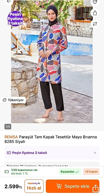 Defacto Haşema takımı paraşüt kumaş