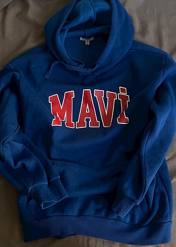 Mavi Mavi Kapüşonlu Rahat Kesim Sweatshirt