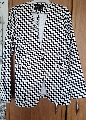 Lee Zigzag Zebra Desenli Kadin Blazer Ceket