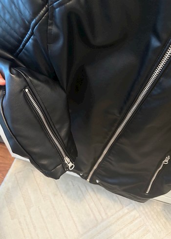 l Beden siyah Renk Deri Siyah Biker Ceket
