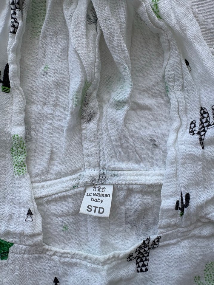 Kapüşonlu müslin panço - Görsel 5