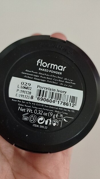  Beden FLORMAR BAKED POWDER (porcelain İvory) 