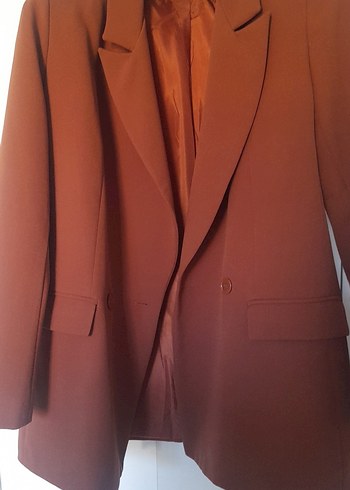 Trendyol & Milla Düğmeli Kahverengi Kadın Blazer Ceket