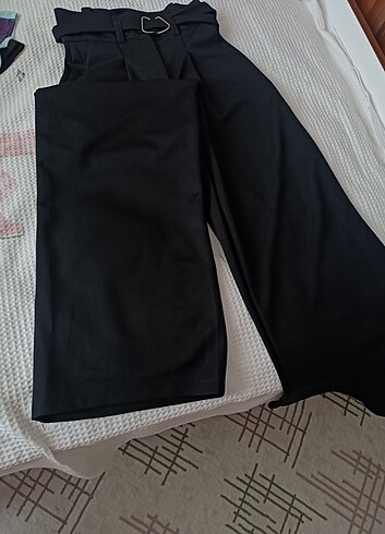 Bol paça siyah pantalon