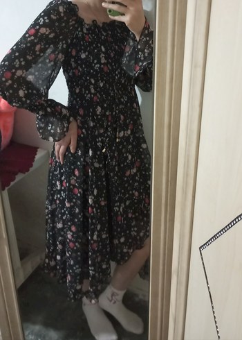 Çiçek Desenli kollari tül  Bohem Elbise, Çiçekli elbise - Görsel 2