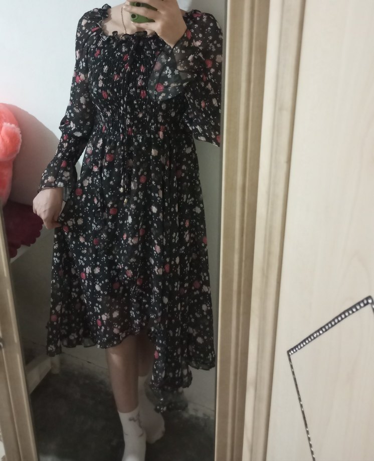 Çiçek Desenli kollari tül  Bohem Elbise, Çiçekli elbise - Görsel 3