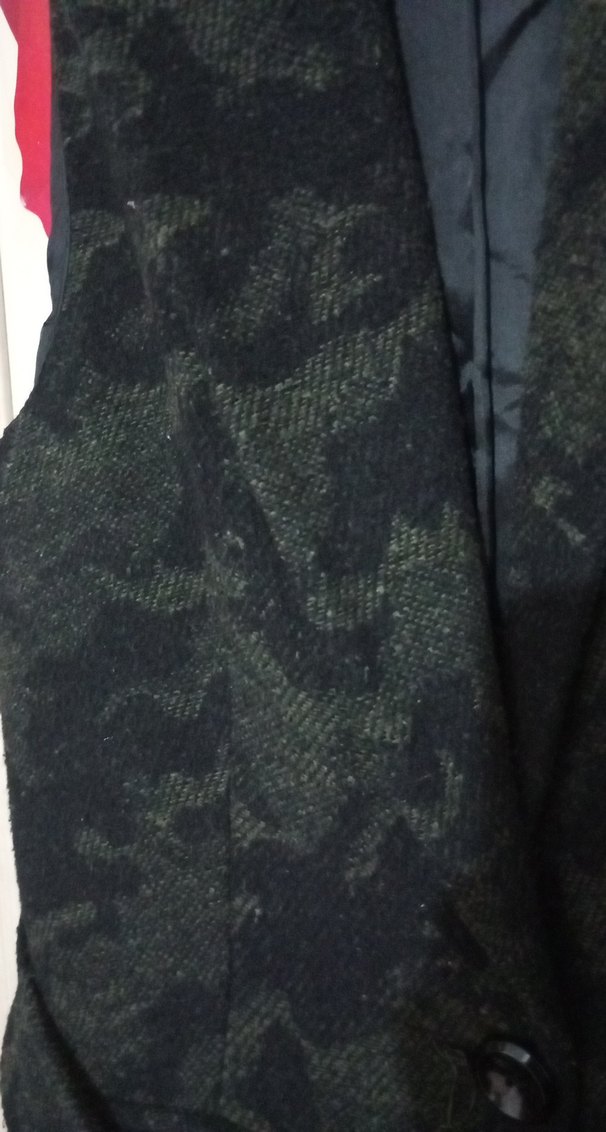 Kemerli Siyah askerî Kamuflaj desenli Kadın kaşe Yelek - Görsel 2