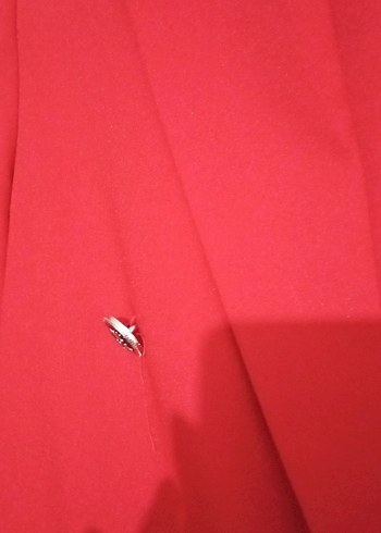 Düğmeli Kırmızı Kadın Blazer Ceket pantolon takimi - Görsel 3