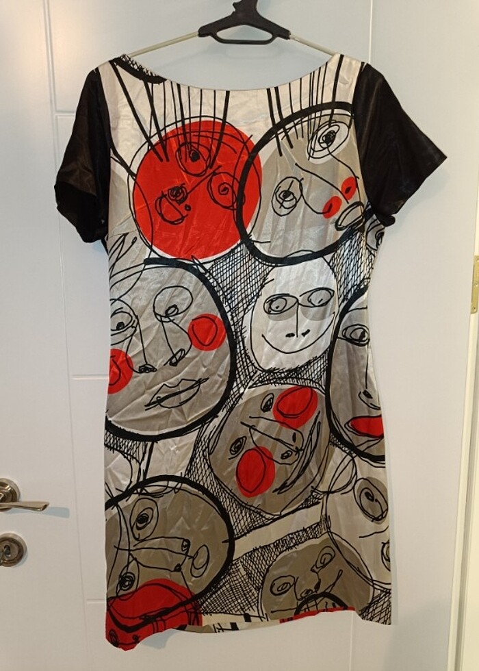 Saten mini elbise - Görsel 3