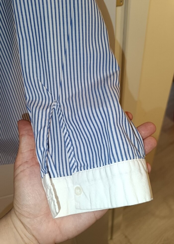 Katlama kollu gömlek - Görsel 3