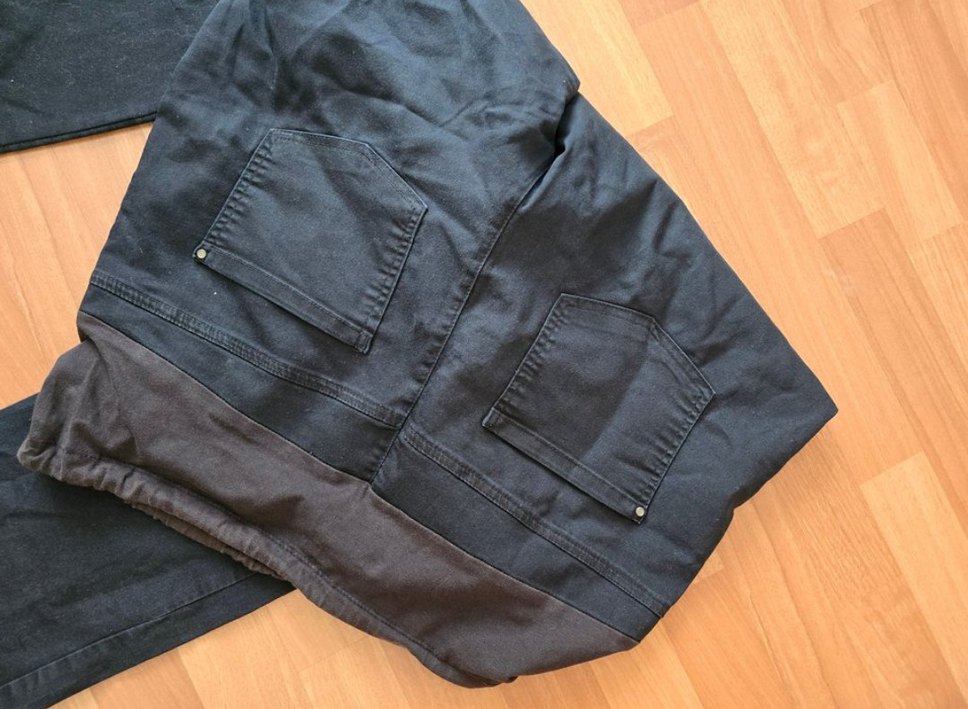 Siyah Bel Bantlı Hamile Kot Pantolon - Görsel 3