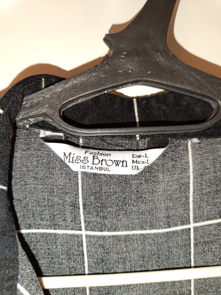 Düğmeli Siyah Kareli Kadın Gömlek - Görsel 3