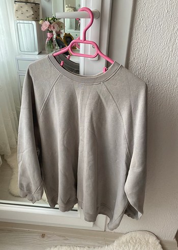 Defacto Bej Bisiklet Yaka Rahat Sweatshirt
