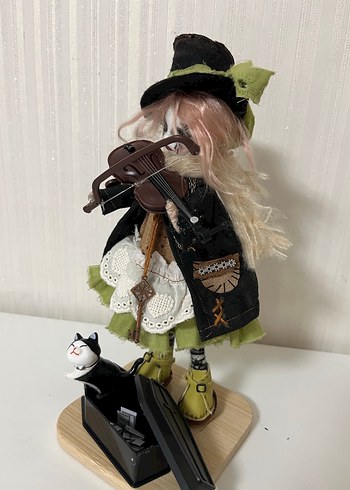 Beden Renk Keman Çalan Karanlık Temalı keçe gotik bebek