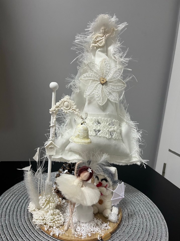 Beyaz Dekoratif  balerin bebek - Görsel 3