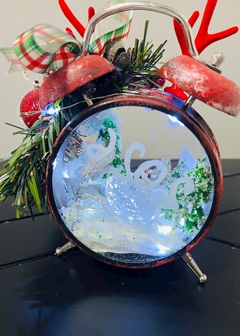 Beden Renk Renkli Yılbaşı Temalı Dekoratif saat hediye yeniyıl noel