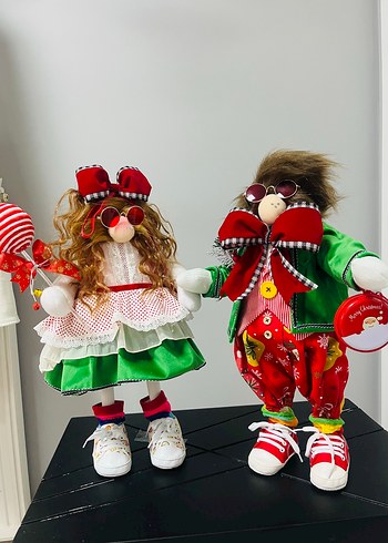 Renkli Çift Bebek Figürleri gnome bebekler