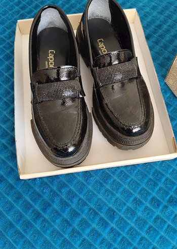 Parlak Siyah Erkek Çocuk Rugan Loafer hiç giyilmedi - Görsel 2