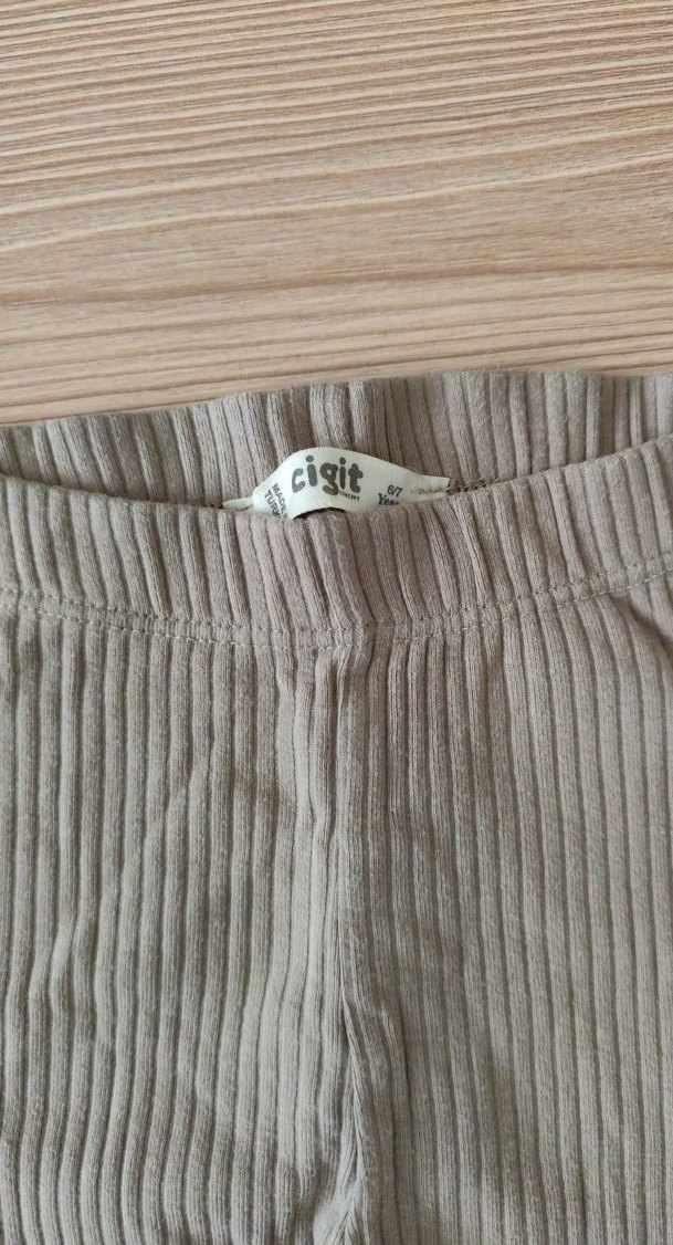 Kız Çocuk Piliseli Gri Tayt - Görsel 2