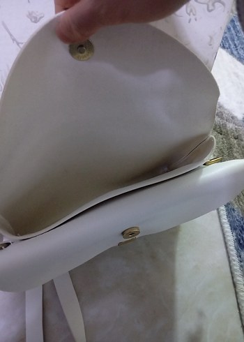 Minimalist Beyaz Deri Kadın Çanta - Görsel 2