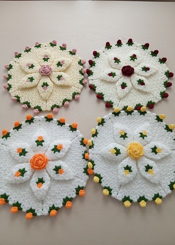 Çiçek Motifli Örgü lif - Görsel 4