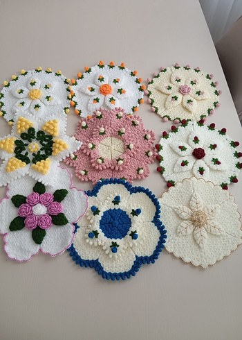 Çiçek Motifli Örgü lif - Görsel 2