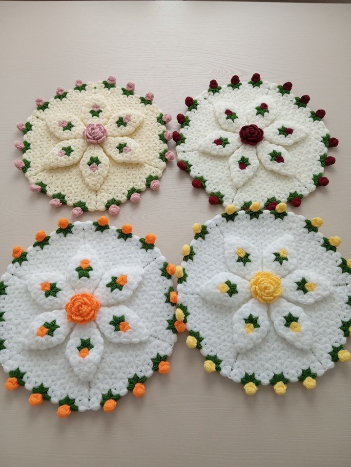 Çiçek Motifli Örgü lif - Görsel 4