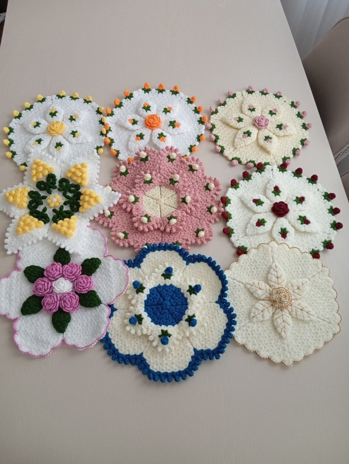 Çiçek Motifli Örgü lif - Görsel 2