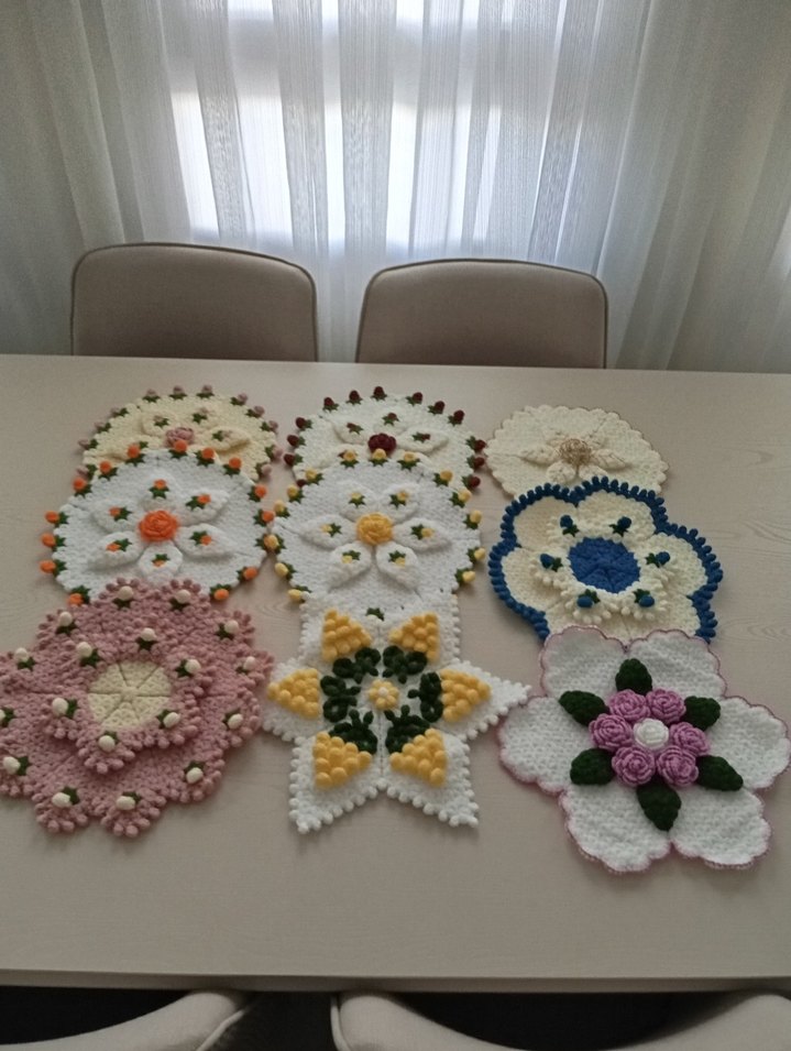 Çiçek Motifli Örgü lif - Görsel 5