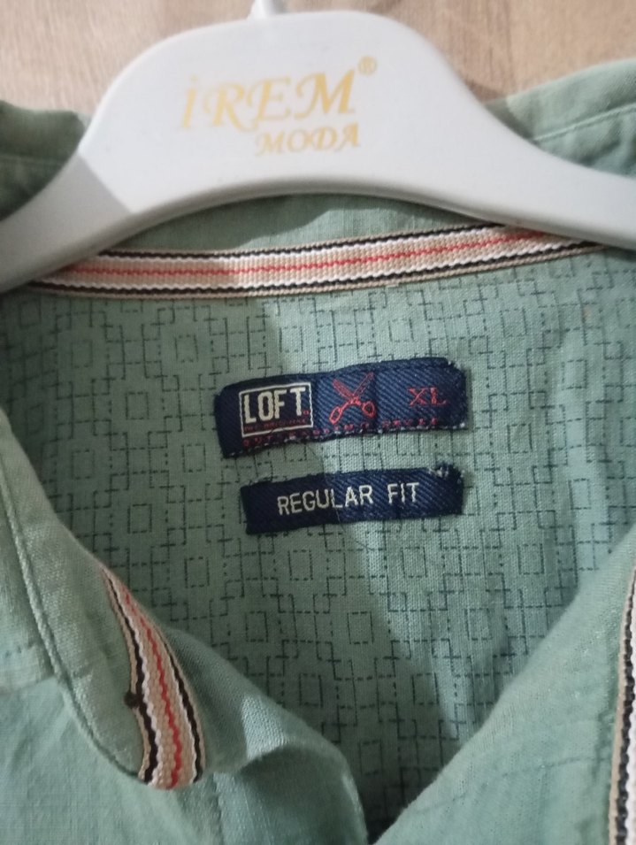 Erkek Yeşil Keten Gömlek Uzun Kollu - Görsel 2