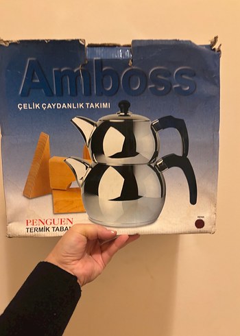 Amiboss Çelik Çaydanlık Takımı Termik Taba